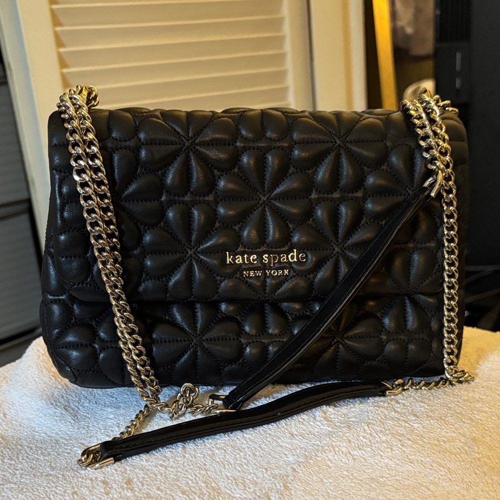 Kate Spade Black Quilted Chain Shoulder Bag